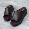 One-word slippers women's fashion outer wear sandals Korean version thick-soled wedge heel women's shoes
