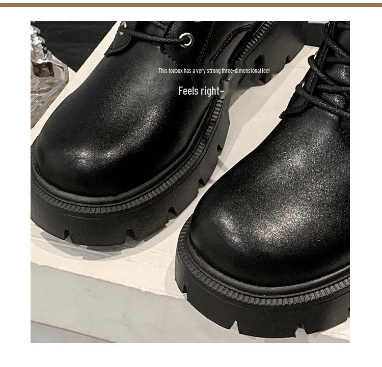 Bottines motardes courtes à lacets pour femmes Automne/Hiver 2025 avec semelle compensée