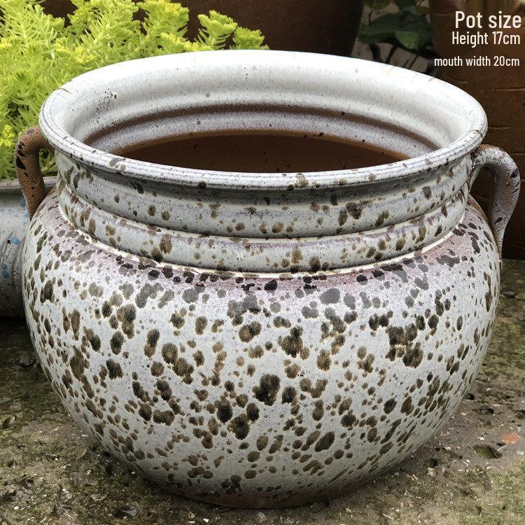 Retro Ceramic Zisha Pot: Large Succulent Planter with Rustic Personality