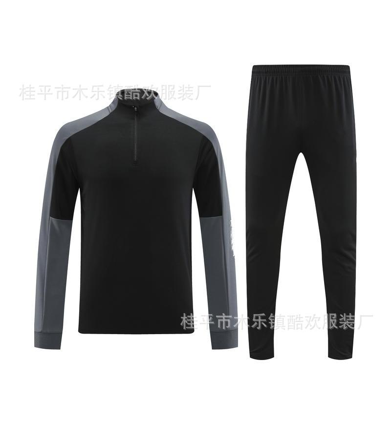 Student Team Half Zipper Long Sleeve Suit Football Training Suit Club Quick Drying Football Jersey Breathable