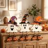 Pumpkin Spider Bat Designs Halloween Ghost Standing Signs Rustic 2D Flat Ghost Sign  Party Decor