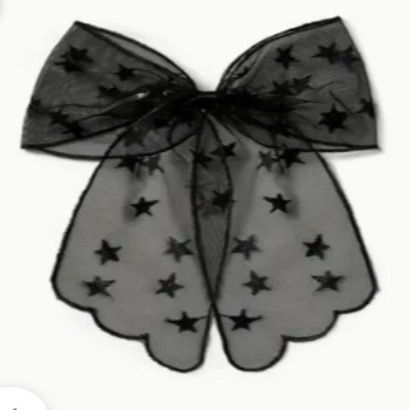 Punk Style Halloween Bat Mesh Bow Mysterious Black Heavy Duty Hair Clip Niche Design High-End Back Of The Head Hair Clip