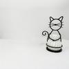 Cute Cat Shaped Metal Pen Holder With Non Slip Base Storage Cup For Home Office Stationery Organization