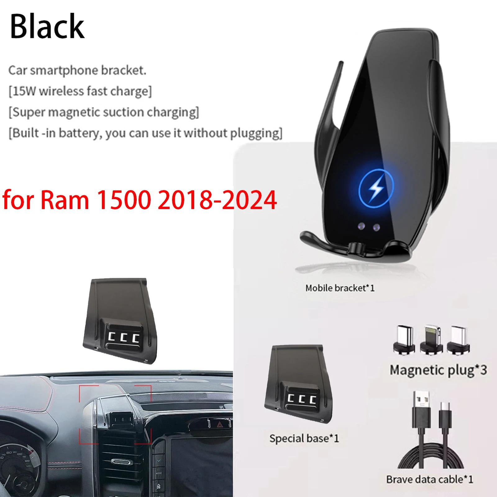

для Ram 1500 2018-2025 Автомобільний тримач для телефону Навігаційний кронштейн на екран База-затискач Стійка для бездротової зарядки з магнітною енергією