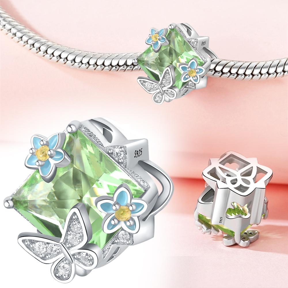 Copper Colorful Butterfly Tassel Charm Pendant Beads Fit Copper Original Bracelet For Women Jewelry Making