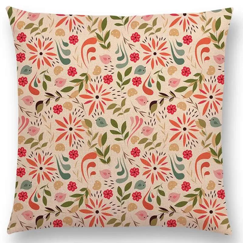 Botanical Floral And Butterfly Cushion Cover Beautiful Flowers Garden Mini Prints Home Decor Sofa Throw Pillow Case