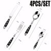 Black Western Stainless Steel Cutlery Sets Restaurant Knife Fork and Spoon Set Table Full Dining Service Steak Knife Teaspoon
