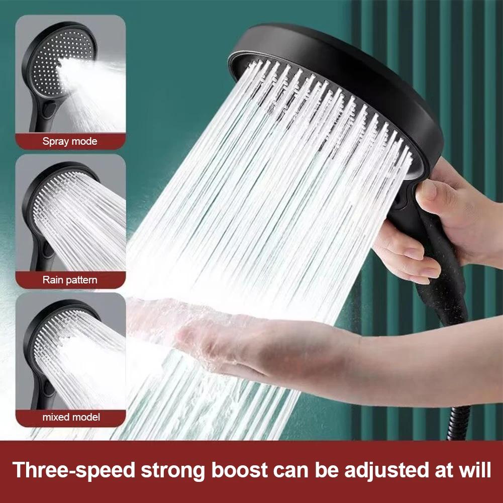 ABS Plastic Adjustable Modes Large Flow Spray Nozzle ABS Plastic CM Big Panel Easy Installation Modes Shower Head