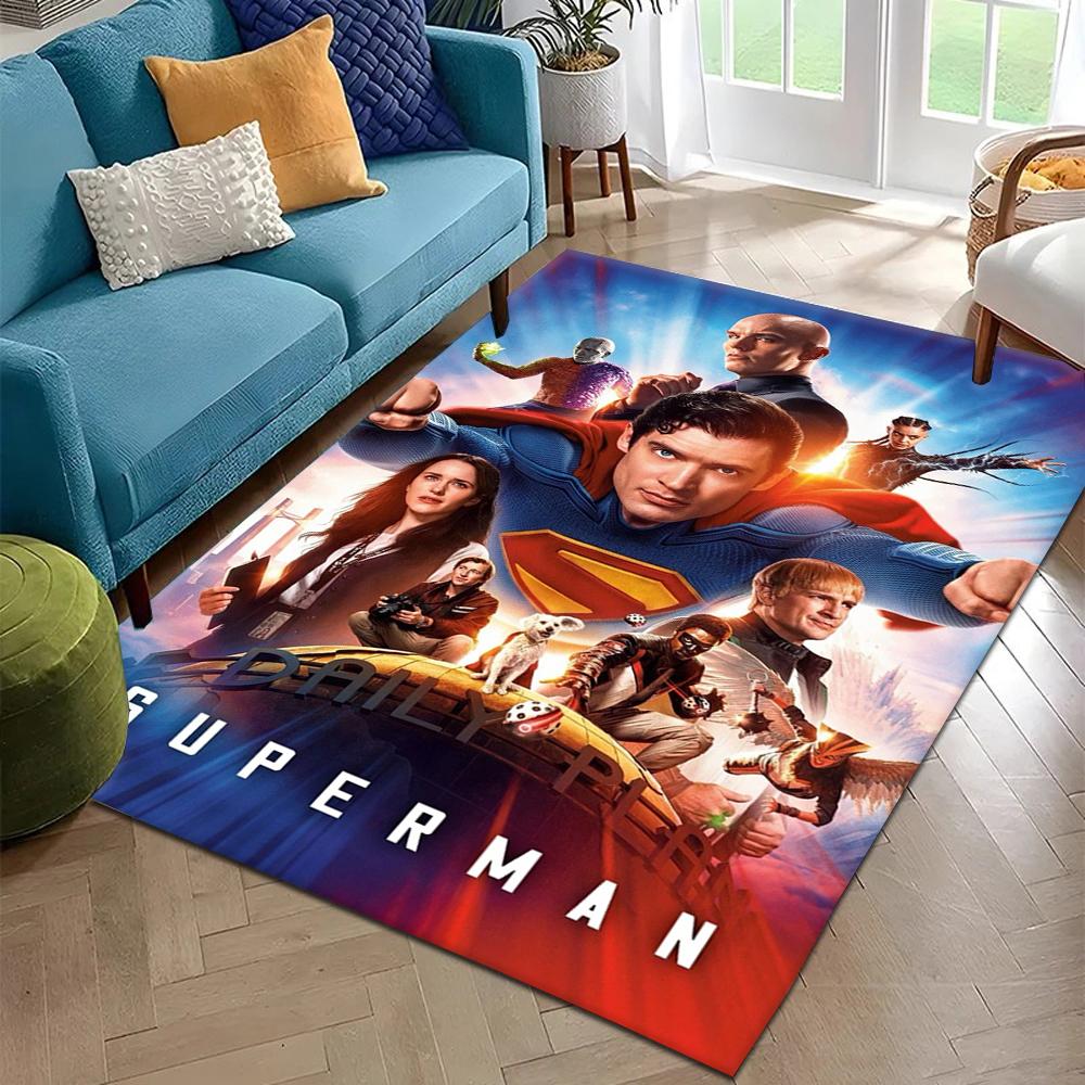 Popular Moive S-Superman Superhero Gift Carpet Rug for Bedroom Living Room Decor Sofa Home Kids Game Area Rug Non-slip Floor Mat