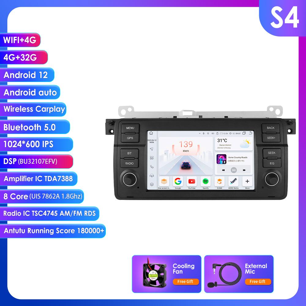 Hizpo 7 Inch 8G 128G AI Voice 2Din Android Auto Radio for BMW 3 E46 M3 318 320 325 330 335 Carplay 4G NET Car Multimedia GPS Intelligent Auto radio