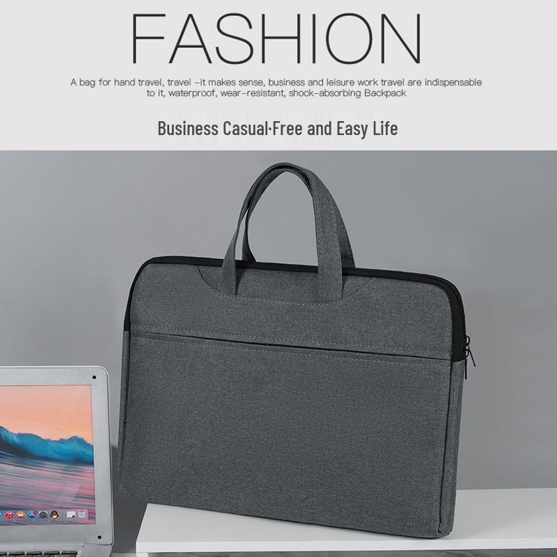 Men's Waterproof Oxford Cloth Briefcase: Large-Capacity Handheld Document Bag with Drawstring.