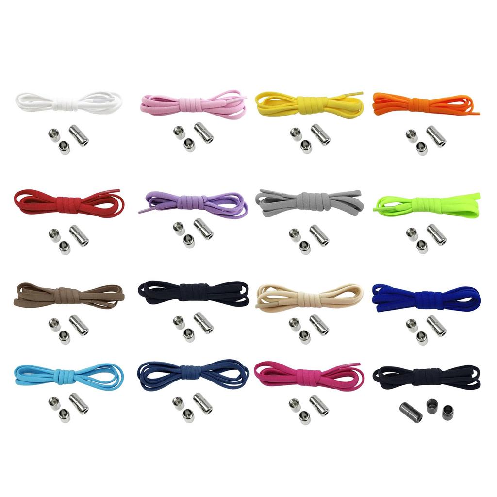 Lacets élastiques sans nœud 1 paire Universels Demi-ronds Lacets rapides Lacets sans nœud pour Baskets Chaussures de course Personnes âgées