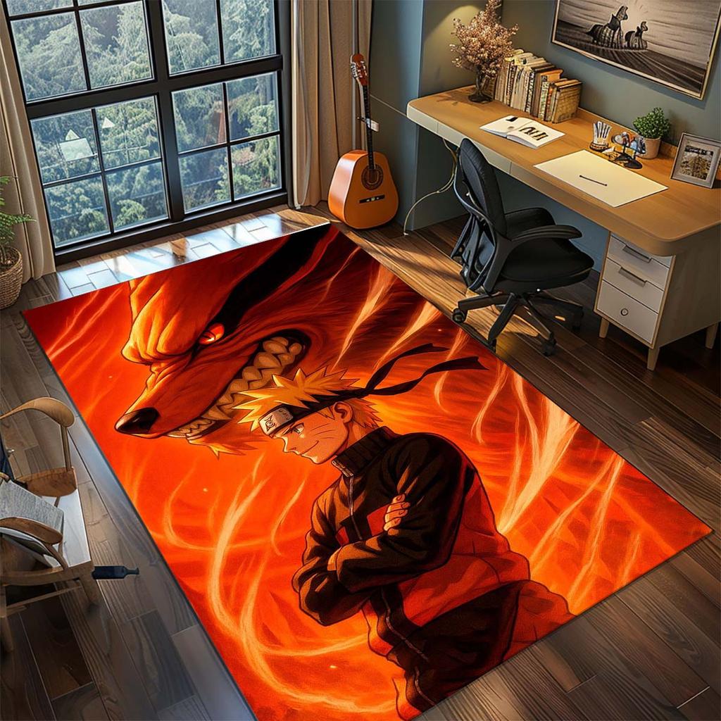 Naruto Anime Rug Carpet Large Area Rug Non Slip Washable Floor Mat Gamer Room Bedroom Home Decor -QJY