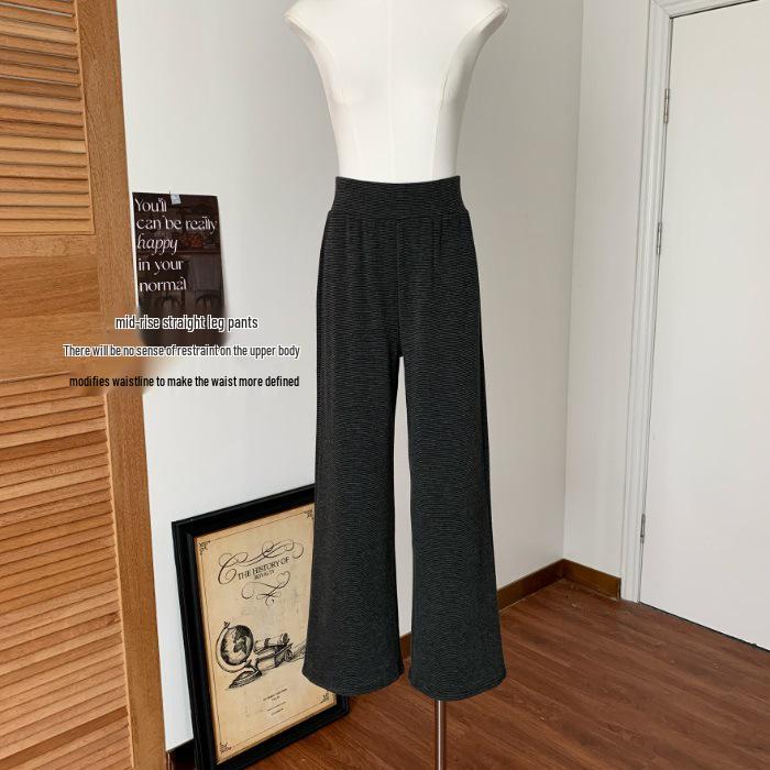 European-Style Spring 2025 Women's Tracksuit: Cardigan Jacket & High-Waisted Wide-Leg Pants Set