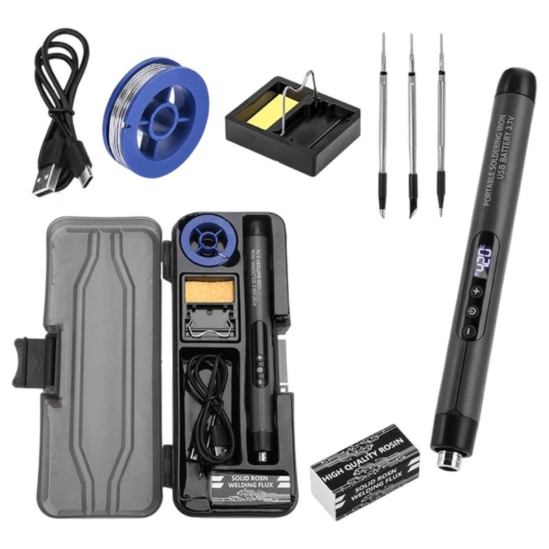 Soldering Iron Set 200°C - 450°C Adjustable Temperature Solder Set Electronics Welding Tool for Phone Repair