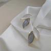 Sweet Leaf Stud Earrings For Women Fresh Blue And White Plant Ear Stud Exquisite Metal Style Earrings Elegant  Gift