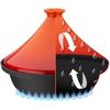 Solid Cast Iron Tagine - GSW - 30 X 22 Cm - Ceramic Lid - Induction - Orange