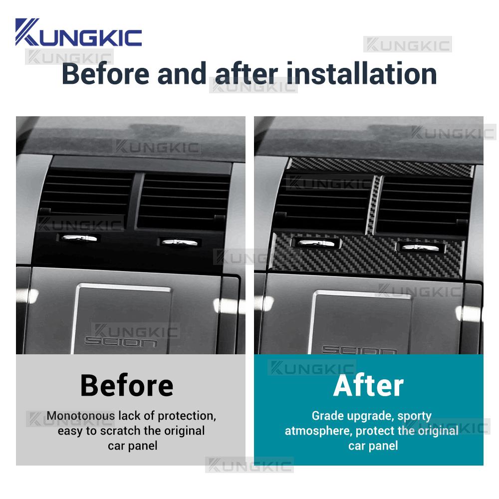 Real Soft Carbon Fiber Sticker For Scion tC 2005 2006 2007 2008 2009 2010 Car Central Control Air Vent Outlet Frame Trim