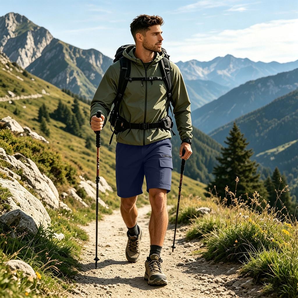 Men's Summer Multi Pocket Quick Dry Waterproof Cargo Shorts Outdoor Workwear Lightweight Durable Shorts for Hiking Camping Fishing