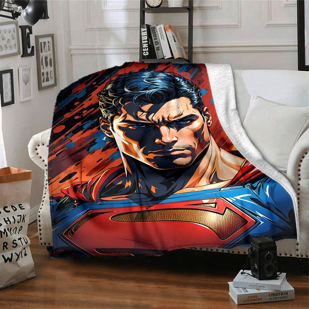 1pc Superman Flannel Blanket Soft Warm Throw for Home, Office, Travel, All-Season Cozy Bedding GiftL1086