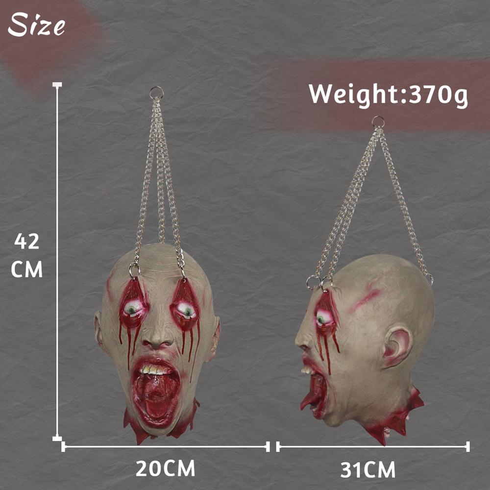 Chain Zombie Head Severed Cut Off Zombie Head For Halloween Party Props