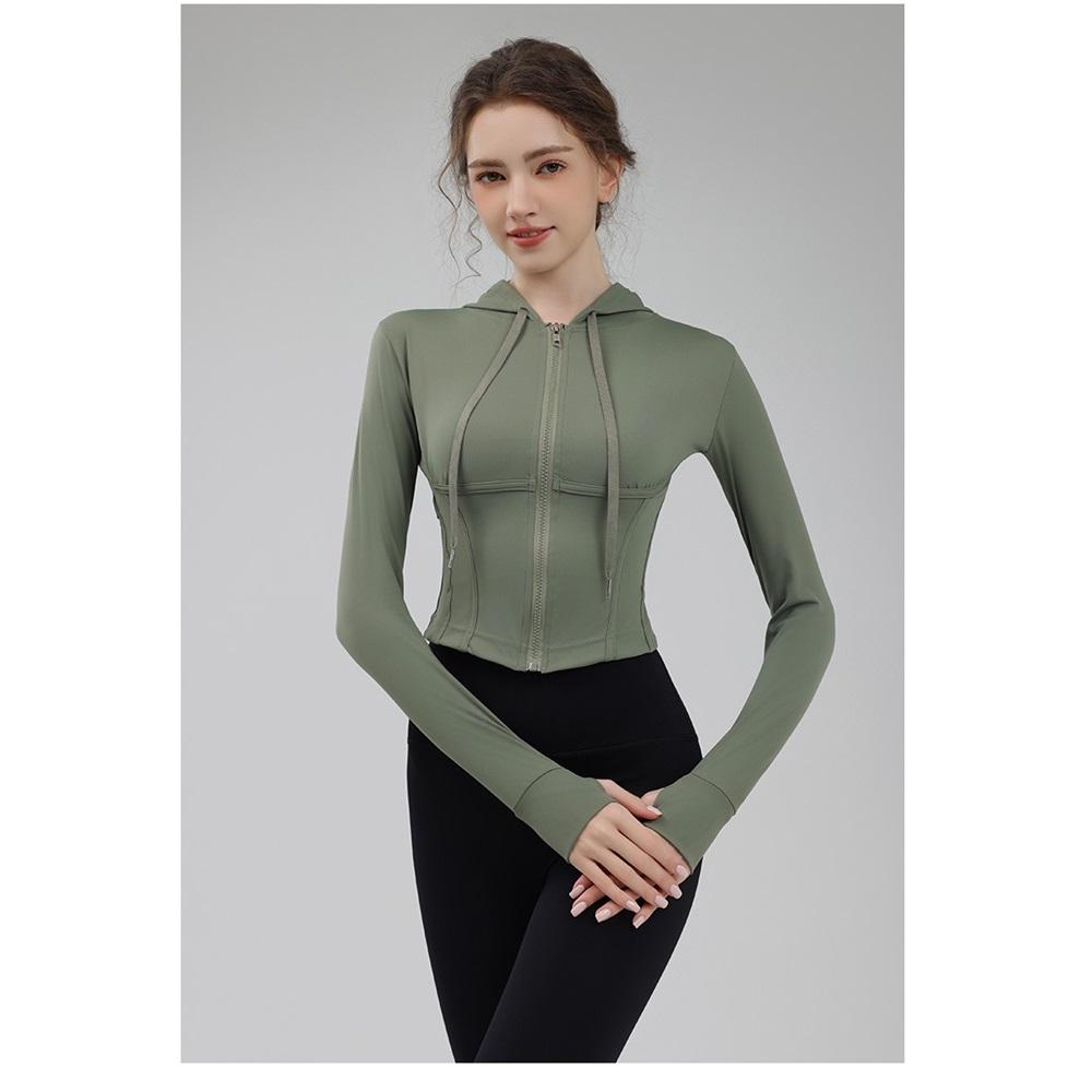 New Quick-drying Zipper Short Yoga Wear Jacket, Women's Sports Top, Gym Long-sleeved, High-end Running Style For Autumn And Winter