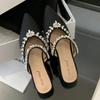Luxury Rhinestone Modern Slippers Sandals for Women Summer Sexy Pointed Toe Designer Mule Shoes Elegant Party Party Shoes Ladies