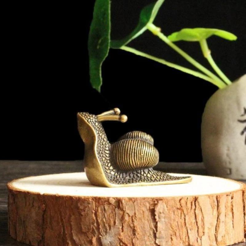 1PC Vintage Pure Copper Pet Tea Snail , Mini Snail Figurine, Tea Pet Tea Ceremony Collection Decoration, Desktop Plaything