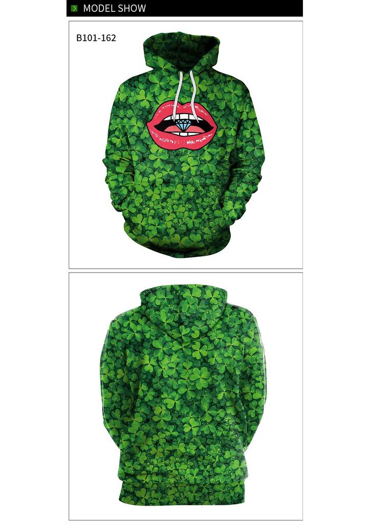 Women's St. Patrick's Day Festival Green Hoodie with Hat Style