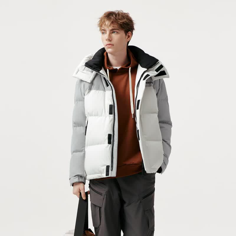 Tanboer Men's Sporty Detachable Hooded Short Down Jacket 5550367A