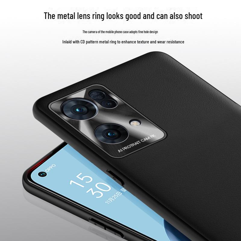 Fall- und schmutzabweisende Flüssiglederhülle für Oppo Reno7 Pro. Wird als ein Stück geliefert.