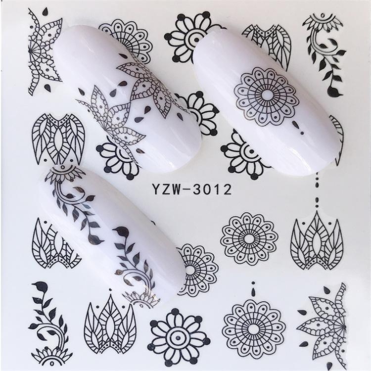 1pc 3D Nail Stickers Spring Summer Natural Flower Leaves Simulation Dried Flower Dragonfly Nail Applique Water Slides Decoration