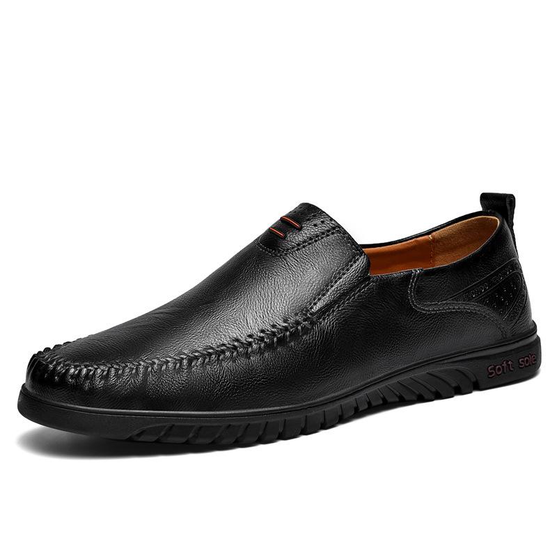 

High quality large size men s shoes genuine leather beanie shoes casual leather shoes casual driving lazy shoes driving shoes 38