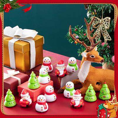6-60PCS Christmas Boomerang Car Toy Set Snowman Santa Tree Model Mini Vehicle Funny Kids Gift for Xmas Party Holiday Decoration