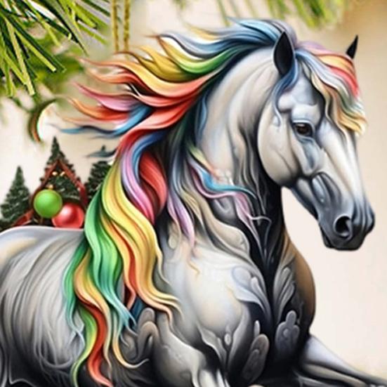 6 Buc. Ornament de Crăciun Cal pentru Pom Decor Agățat Acrilic 2D Cadou pentru Iubitorii de Cai Decorațiune Elegantă Suvenir de Sărbătoare