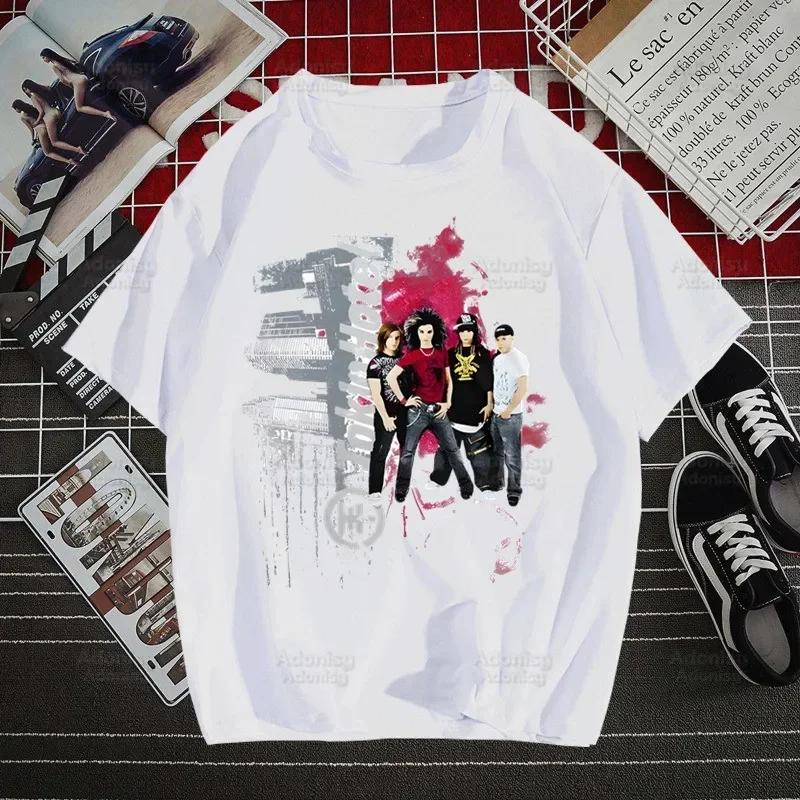

Tokio Hotel Group Music Harajuku Man T Shirts Tees Shirt Tops Design Short-Sleeved Y2K Aesthetic 90s Anime T Shirt S