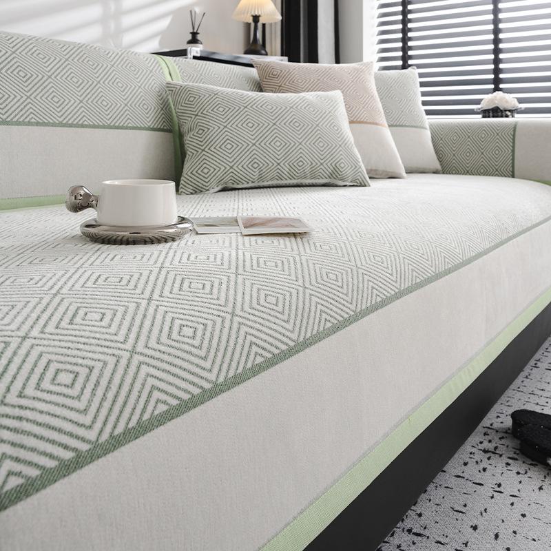 Skin-Friendly Chenille Sofa Cushion Thickened Full Cover Living Room Sofa Cover Universal Non-Slip Backrest Cover Furniture Dust