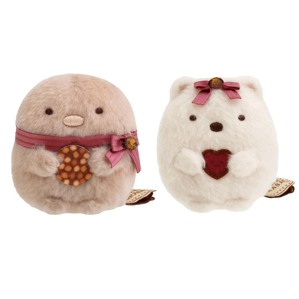 Sumikkogurashi Mini Plush Toy Pork Cutlet Polar Adult Muted Perfect for Plush Plush Limited Edition Set San-X "Chocolate Sumikko" Set & Bear, Cute,