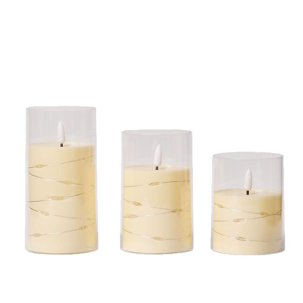 Remote-Control LED Candle String Lights - Acrylic Ornaments for Concerts, Birthdays, and Romantic Decor