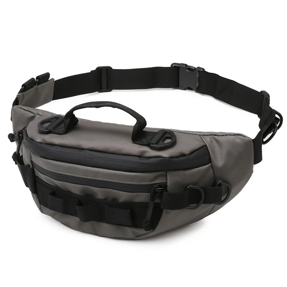 Men Fishing Waist Pack Waterproof Tactical Fanny Pack Multifunctional Zipper Storage Bag Anti-Theft for Outdoor Camping