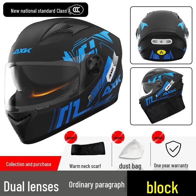 Certified Electric Motorcycle Helmet - Unisex Full Face, All-Season, Winter Warm, Safety Helmet