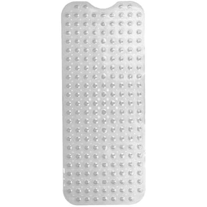 Tapis de Baignoire antidérapant - EXMA - Toucher Doux - Système Anti-Drainage - Blanc
