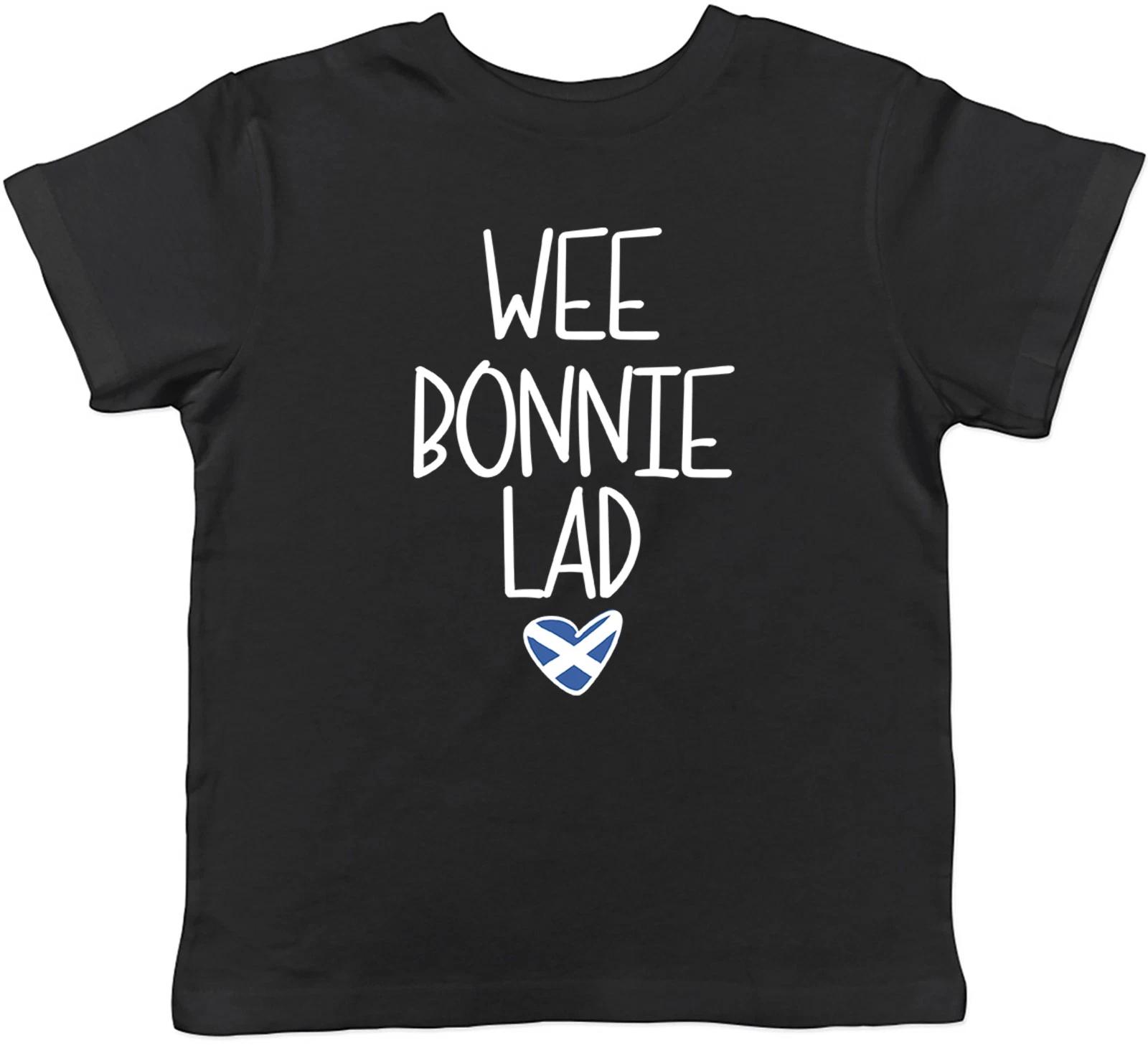 Wee Bonnie Lass Scotland Scottish Flag Heart Kids T-Shirt Boys Girls Gift 140