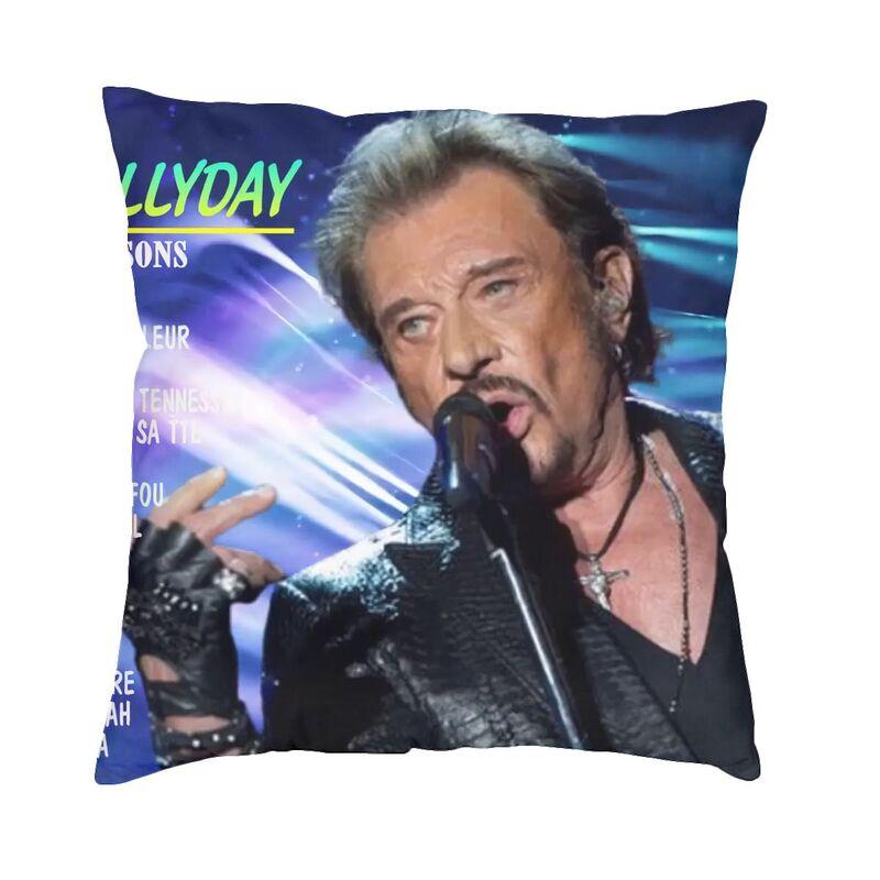 Fashion Johnny Hallyday Cushion Cover X Soft Singer French France Pillow Case for Car Square Pillowcase Home Decorative