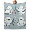 Cute N White Owls Throw Blanket Soft Sherpa Fleece Warm Blanket for Winter