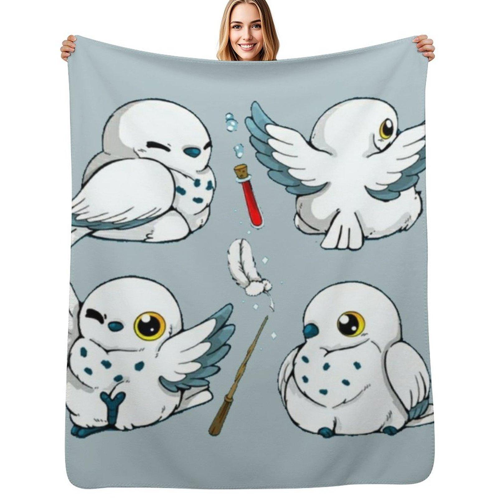 

cute n white owls Throw Blanket Soft Sherpa Fleece Warm Blanket for Winter 102x76cm(40x30in)