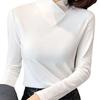 Women's Half-High Collar Fleece Base Layer Shirt – Versatile Long Sleeve T-shirt for Autumn/Winter.