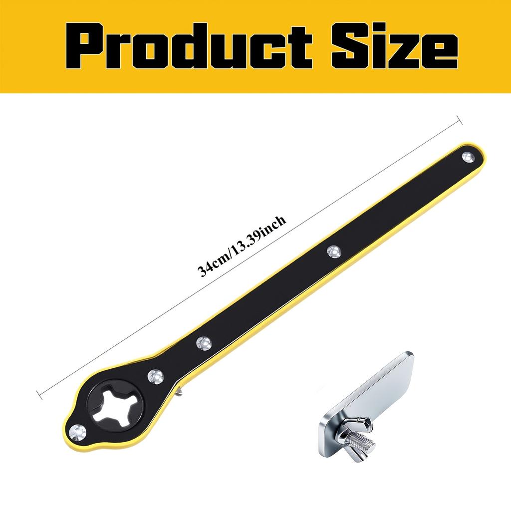 Set of 2 Car Jack Ratchet Wrenches, Extended Design, Sturdy Metal Crane Wrench Featuring a 360° Knob, Easy to Put Together And Take Apart