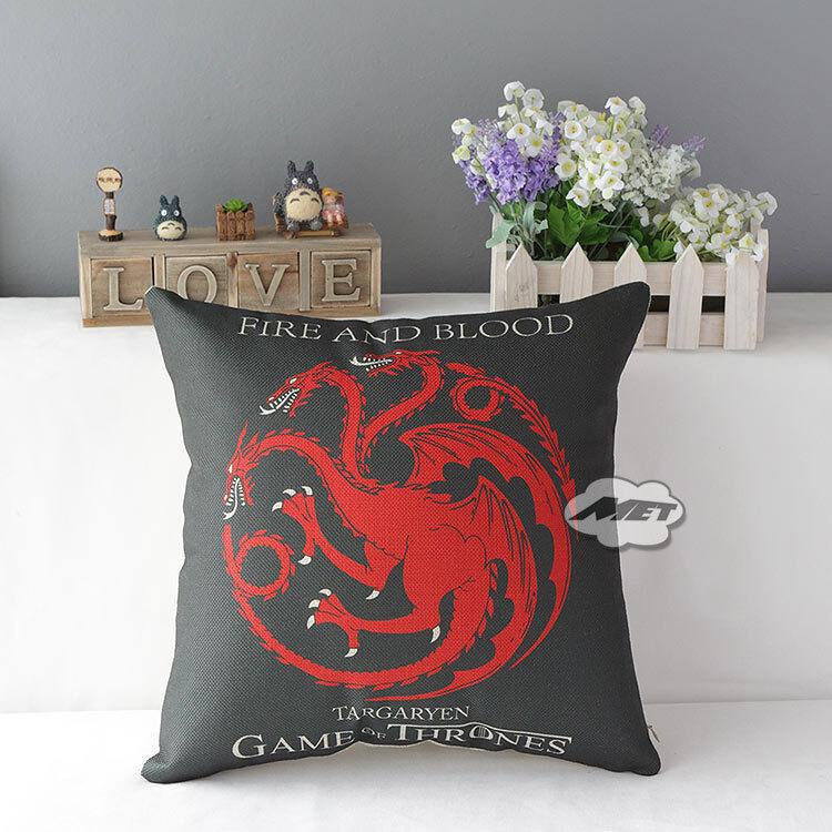 Thrones Of Game Cotton Linen Pillow Case Waist Throw Cushion Covers Decor Home