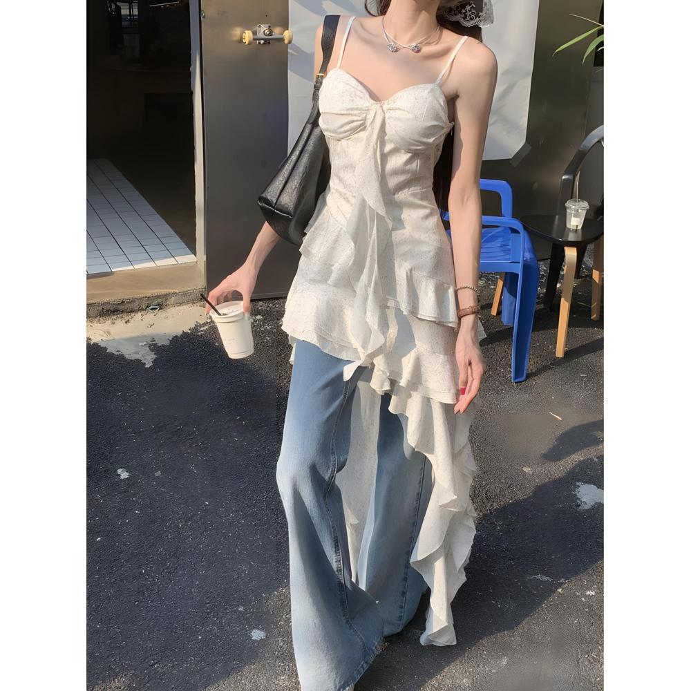 Berry Is a Bit Spicy Homemade Qiu Ye Bailu! Floral Camisole Dress Women Layered In Summer Resort Dresses